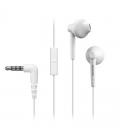 Auriculares intrauditivos panasonic rp-tcm55/ con micrófono/ jack 3.5/ blancos