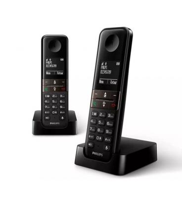 Teléfono inalámbrico philips d4702b/34/ pack duo/ negro