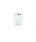 Cargador de Pared TooQ TQWC-GANQCPD30WT/ 1xUSB Tipo-C/ 1xUSB/ 30W