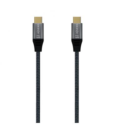 Cable USB 3.1 Tipo-C Aisens A107-0671 20GBPS 100W/ USB Tipo-C Macho - USB Tipo-C Macho/ 1m/ Gris