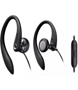Auriculares deportivos philips shs3305bk/ con micrófono/ jack 3.5/ negros