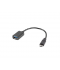 Adaptador lanberg otg usb micro(m) 2.0 a usb - a(h) 15 cm negro