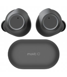 Auriculares bluetooth muvit io smart true wireless urban enc con estuche de carga/ autonomía 5h/ negros