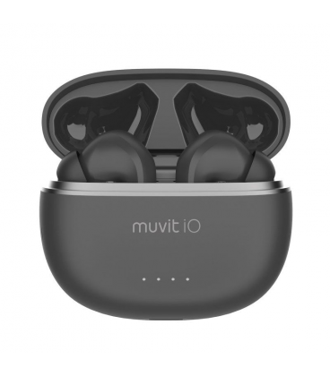 Auriculares bluetooth muvit io smart true wireless con estuche de carga/ autonomía 10h/ negros