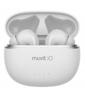 Auriculares bluetooth muvit io smart true wireless con estuche de carga/ autonomía 10h/ blancos