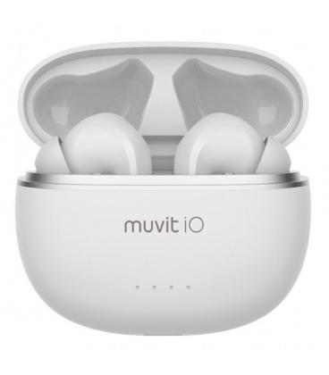 Auriculares bluetooth muvit io smart true wireless con estuche de carga/ autonomía 10h/ blancos