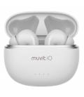 Auriculares bluetooth muvit io smart true wireless con estuche de carga/ autonomía 10h/ blancos