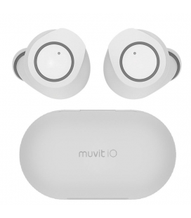 Auriculares bluetooth muvit io smart true wireless urban enc con estuche de carga/ autonomía 5h/ blancos