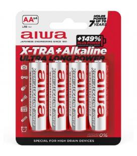 Pack de 4 pilas aa aiwa x-tra+alcaline lr6/ 1.5v/ alcalinas