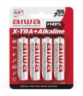 Pack de 4 pilas aa aiwa x-tra+alcaline lr6/ 1.5v/ alcalinas