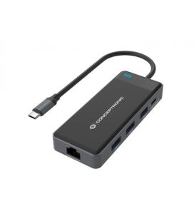 Adaptador conceptronic USB tipo c a gigabit ethernet rj45 con hub USB 3.2 3 puertos USB tipo c