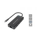 Adaptador conceptronic USB tipo c a gigabit ethernet rj45 con hub USB 3.2 3 puertos USB tipo c