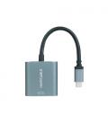 Cable Conversor Nanocable 10.16.4103-G/ USB Tipo-C Macho - DVI-D (24+1) Hembra/ 15cm/ Gris