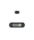 Cable Conversor Nanocable 10.16.4103-G/ USB Tipo-C Macho - DVI-D (24+1) Hembra/ 15cm/ Gris
