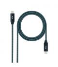 Cable USB 3.2 Nanocable 10.01.4301-COMB/ USB Tipo-C Macho - USB Tipo-C Macho/ 1m/ Gris y Negro