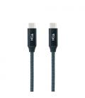 Cable USB 3.2 Nanocable 10.01.4301-COMB/ USB Tipo-C Macho - USB Tipo-C Macho/ 1m/ Gris y Negro