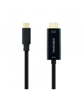 Cable Conversor Nanocable 10.15.5132/ USB Tipo-C Macho - HDMI Macho/ 1.8m/ Negro