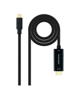 Cable Conversor Nanocable 10.15.5133/ USB Tipo-C Macho - HDMI Macho/ 3m/ Negro