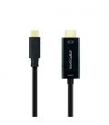 Cable Conversor Nanocable 10.15.5133/ USB Tipo-C Macho - HDMI Macho/ 3m/ Negro