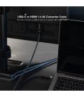 Cable Conversor Nanocable 10.15.5133/ USB Tipo-C Macho - HDMI Macho/ 3m/ Negro