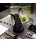 TooQ Base de Carga Inalámbrica para Apple Watch y iPhone/Smartphone, Negro