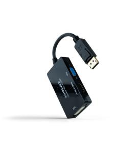 Adaptador DisplayPort Nanocable 10.16.3301-ALL/ HDMI Hembra - DVI-D Hembra - VGA Hembra/ 20cm/ Negro