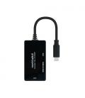 Nanocable 10.16.4301-ALL adaptador de cable de vídeo 0,2 m USB Tipo C DVI-D + VGA (D-Sub) + HDMI Negro