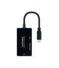Adaptador Nanocable 10.16.4301-ALL/ USB Tipo-C Macho - HDMI Hembra - DVI-I Hembra - VGA Hembra/ 20cm/ Negro