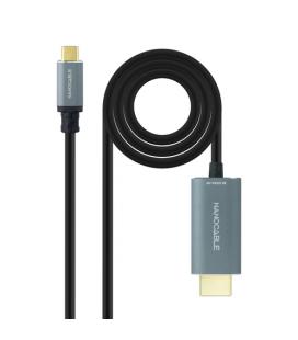 Cable Conversor Nanocable 10.15.5162/ USB Tipo-C Macho - HDMI Macho/ 1.8m/ Negro