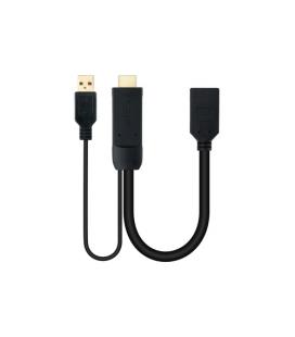 Cable Conversor Nanocable 10.16.0205/ HDMI Macho - DisplayPort Hembra/ 20cm/ Negro