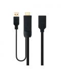 Cable Conversor Nanocable 10.16.0205/ HDMI Macho - DisplayPort Hembra/ 20cm/ Negro