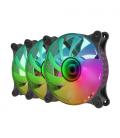 Pack 3 Ventiladores Mars Gaming MF-3DKIT/ 12cm + HUB + Mando a Distancia/ ARGB/ Negro