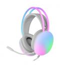 Mars Gaming MH-GLOW Blanco Auriculares 360° Full Chroma RGB Flow Micrófono Cancelación de Ruido Diseño Ultra-ligero Almohadillas