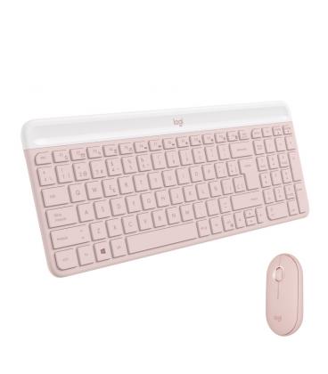 Logitech MK470 Slim Combo teclado Ratón incluido RF inalámbrico QWERTY Español Rosa