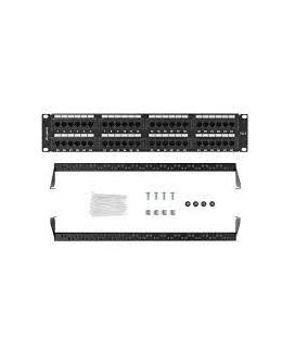 PATCH PANEL LANBERG 48 PUERTOS 2U 19" CAT.6 NEGRO