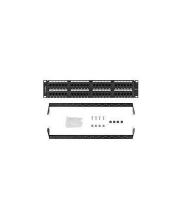 PATCH PANEL LANBERG 48 PUERTOS 2U 19" CAT.6 NEGRO