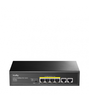 SWITCH CUDY 6-PORT 10/100M POE+ SWITCH 60W