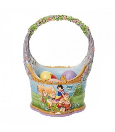 Cesta de pascua enesco con 3 huevos blancanieves