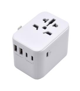 EWENT ADAPTADOR UNIVERSAL DE VIAJE+2USB Y 3USB-C