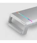 Mars Gaming MGS-ONE Blanco Soporte Monitor RGB Chroma Tamaño Ajustable Soporte Smartphone y Tablet USB Frontal 2.0