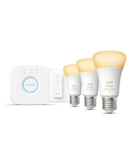 Kit de Bombillas Led Inteligente Philips Hue White Ambiance + Regulador + Bridge/ Casquillo E27/ 3 unidades