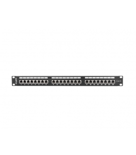 PATCH PANEL LANBERG 24 PUERTOS 1U 19" CAT.6 SFTP NEGRO