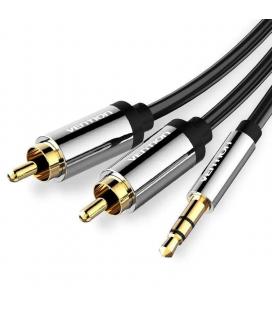 Cable estéreo vention bcfbf/ jack 3.5 macho - 2x rca macho/ 1m/ negro
