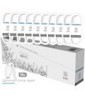 Pack 10 cables lightning tech one tech basik tec2952/ usb macho - lightning macho/ 1m/ blanco