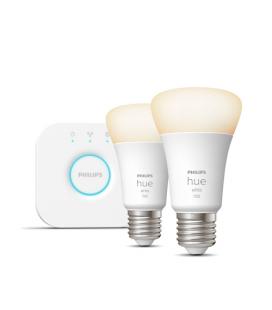 Kit de Bombillas Led Inteligente Philips Hue + Bridge/ Casquillo E27/ 10W/ 1100 Lúmenes/ 2000K-6500K/ 2 unidades