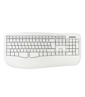 Phoenix k201 teclado ergonómico inalámbrico 2.4ghz blanco