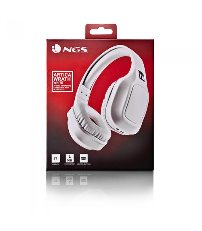 Auriculares inalámbricos ngs artica wrath/ con micrófono/ bluetooth/ blancos