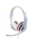 AURICULARES ESTEREO GEMBIRD COLOR BLANCO CON ARO ROJO