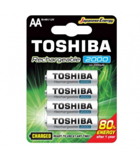 Pack de 4 pilas aa toshiba rechargeable/ 1.2v/ recargables