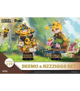 Set de 2 figuras beast kingdom dstage league of legends beemo y bzzziggs